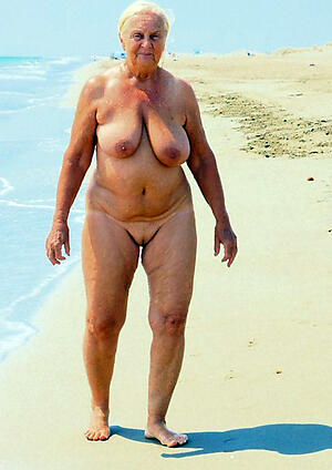 real sexy granny on strand homemade picture