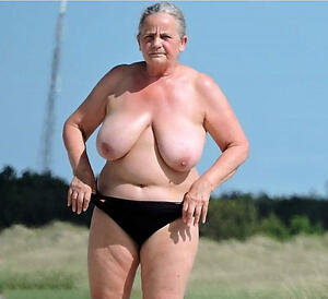 norwegian granny in panties poses naked