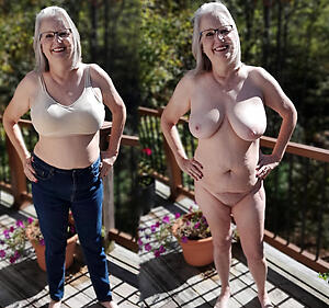 pic with dressed undressed old woman